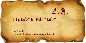 Lipták Máté névjegykártya